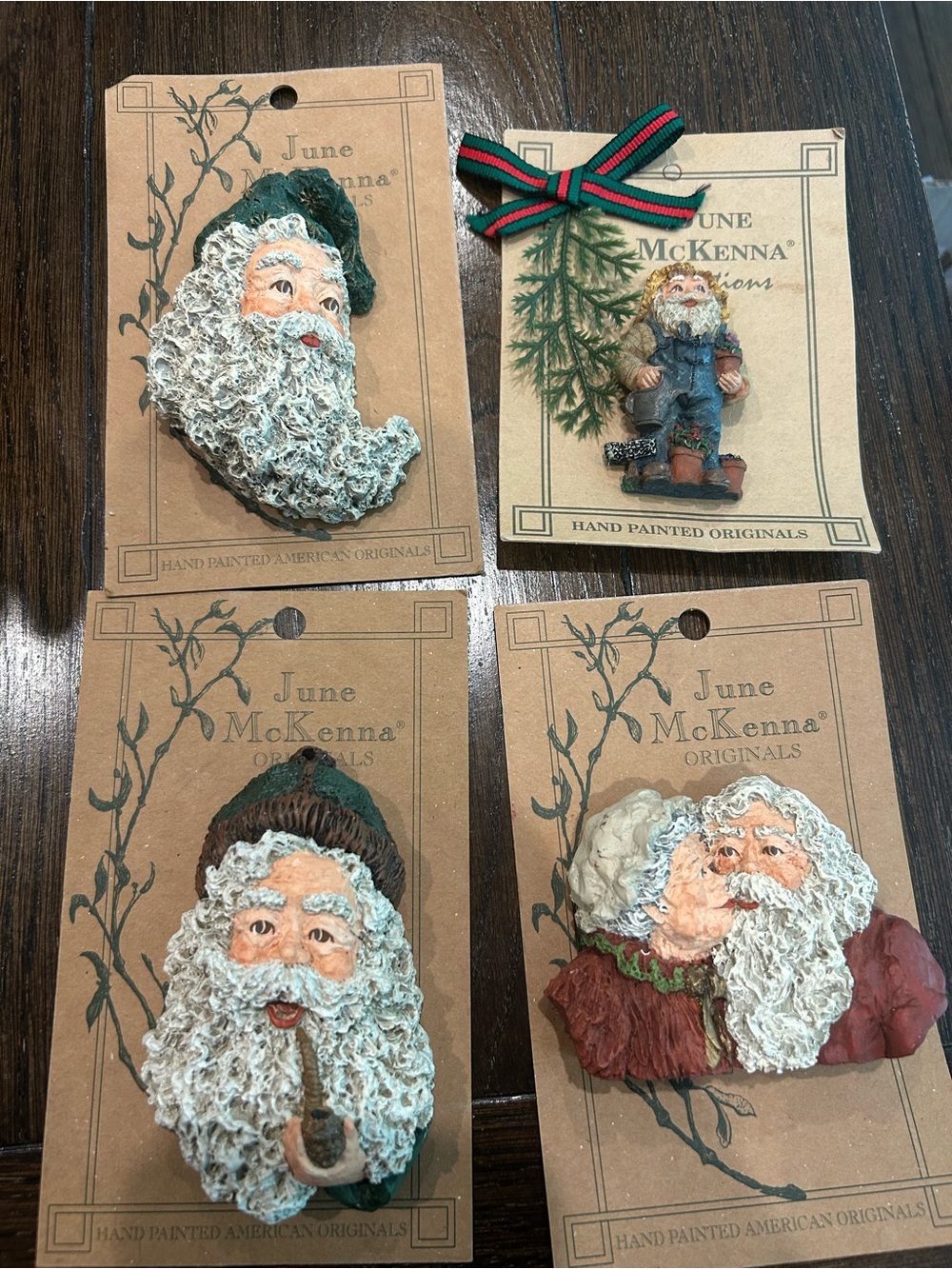 June McKenna Christmas ornaments. 1 brooch. New never used!